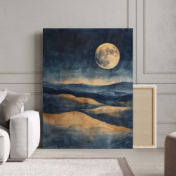 Tablou Canvas Modern Abstract - Watercolor moon illustration - Img 2