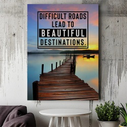 Tablou Canvas Motivational - Difficult roads (pontoon) - Img 2
