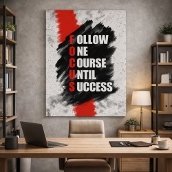 Tablou Canvas Motivational - Focus (watercolor scrabble)