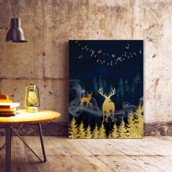 Tablou Canvas The Golden Spirits Of The Forest - Img 2