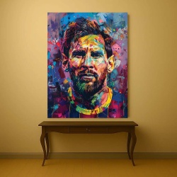 Tablou Canvas - Urban Art Portrait of Messi - Img 4