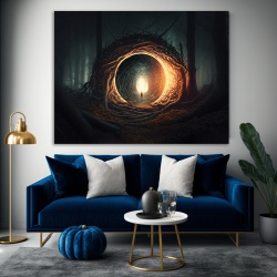 Tablou Light tunnel in the forest - Img 3