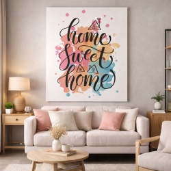 Tablou Motivational - Home sweet home (watercolor)