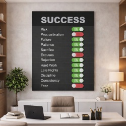 Tablou Motivational - Success on - off