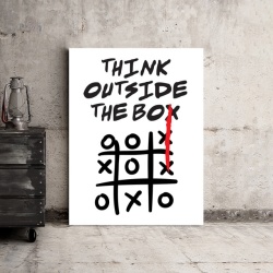 Tablou Motivational - Think Outside The Box (Tic Tac Toe) - Img 3