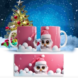 Cana De Craciun - Cute Santa Owl - Img 2