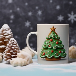 Cana De Craciun - Green Gingerbread Christmas Tree