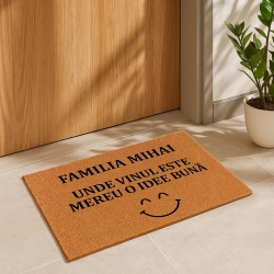 Covor de intrare personalizat - 60x40cm - Familia Unde vinul este mereu o idee buna - Img 2