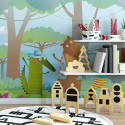 Fototapet Copii - Happy forest creatures (Painel079) - Img 3