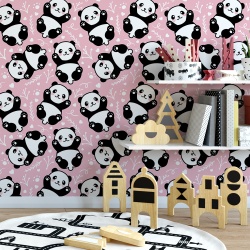 Fototapet Copii - Panda pe fundal roz (Baby 091) - Img 4