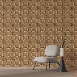 Fototapet Imitatie Lemn - Pattern geometric floral 3D (Wood 053)