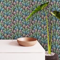 Fototapet Natura - Vegetatie Pattern Frunze Nunate Pastel 034 - Img 3