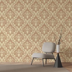 Fototapet Pattern floral ornamental in maro si crem (Arabesque 065)