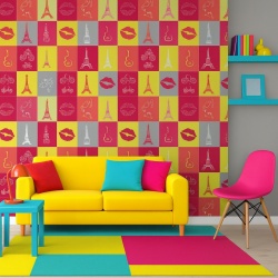 Fototapet Popart Kiss Travel (Casual 014)