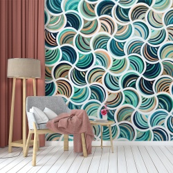 Fototapet - Watercolor spirals and lines (FTD1000320)