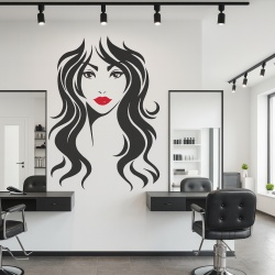 Hair salon (beautiful lady with red lips)