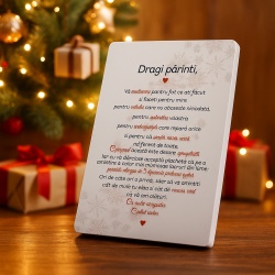 Plachetă argintie din aluminiu personalizată – Mesaj emoționant pentru părinți - Img 3