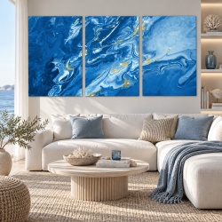 Set 3 Tablouri - Blue Marble