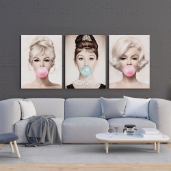 Set 3 Tablouri Canvas - Bubble gum divas - Img 3
