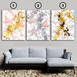 Set 3 Tablouri Elegante - Gold and Silver on Marble (ZAZ 127, 128, 129) - Img 4