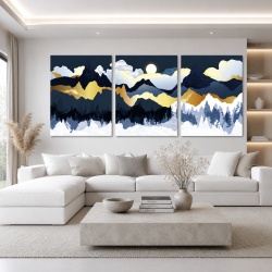Set Tablouri Canvas - Frozen Golden Mountains