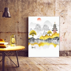 Set Tablouri Canvas - Golden Japanese Landscape - Img 6