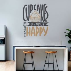 Sticker Bucatarie - Cupcakes make people happy