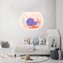 Sticker Copii - Cute fish in a bowl - Img 1