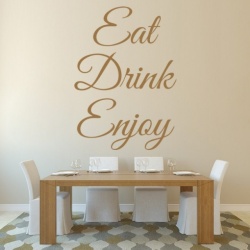 Sticker De Perete Cu Mesaj - Eat, Drink, Enjoy - Img 2