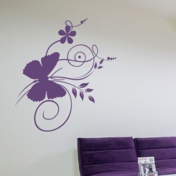 Sticker De Perete Fluture Pe Flori - Img 3