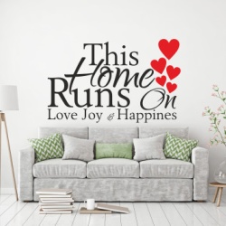 Sticker De Perete This Home Runs On Love Joy And Happines - Img 2