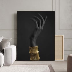 Tablou Canvas - Black and Golden Tribal Hand