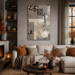 Tablou canvas - Brown Patches and Leaves (Floral 109)