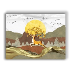Tablou Canvas Deer With A Floral Crown - Img 3