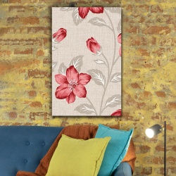 Tablou canvas - Flori rosii pe fundal texturat (Floral 210) - Img 4