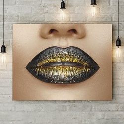 Tablou Canvas Golden Lips - Img 4