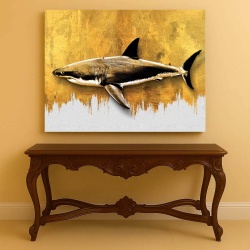 Tablou Canvas - Golden shark - Img 3