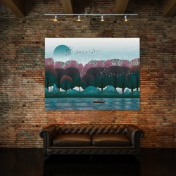 Tablou Canvas Green And Violet Forest - Img 3