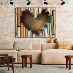 Tablou Canvas Heart Shaped Books - Img 1