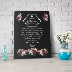 Tablou Canvas In Acesta Pensiune Floral Negru - Img 1