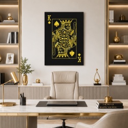 Tablou Canvas Inspirațional - Golden King Playing Card