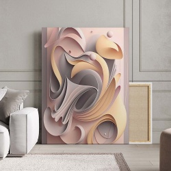 Tablou Canvas Modern Abstract - 3D Pastel fluid geometry - Img 2