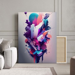 Tablou Canvas Modern Abstract - 3D Spatial pastel painting