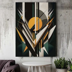 Tablou Canvas Modern Abstract - 3D Sun above a field of spikes - Img 2