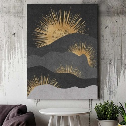 Tablou Canvas Modern Abstract - Abstract golden suns