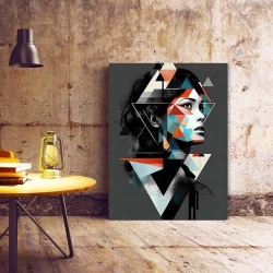 Tablou Canvas Modern Abstract - Abstract portrait on grey - Img 2