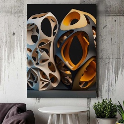 Tablou Canvas Modern Abstract - Abstract sculptures with holes - Img 3