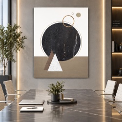 Tablou Canvas Modern Abstract - Cerc din imitatie de marmura neagra