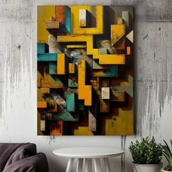 Tablou Canvas Modern Abstract - Rusty painted shapes - Img 2