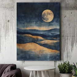 Tablou Canvas Modern Abstract - Watercolor moon illustration - Img 3